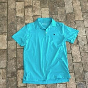 Vineyard Vines Performance Short Sleeve Polo Shirt Small. Turquoise in color